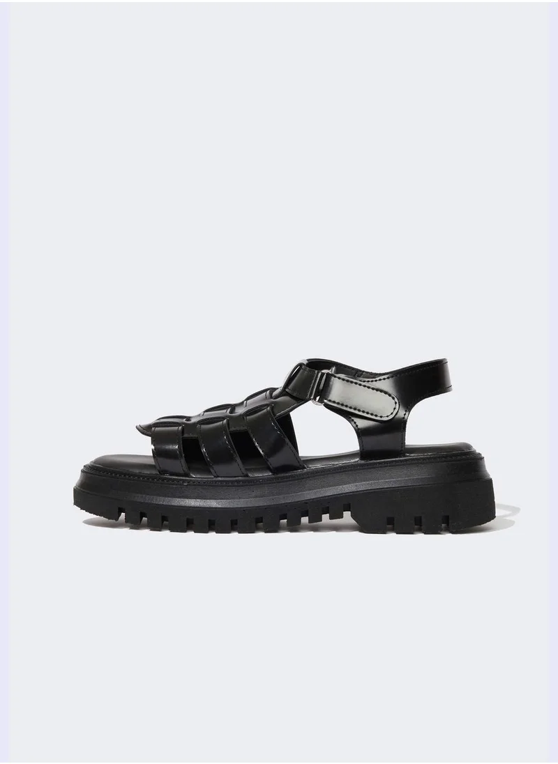 DeFacto Faux Leather Thick Sole Sandals