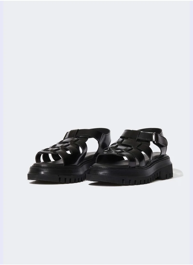 DeFacto Faux Leather Thick Sole Sandals