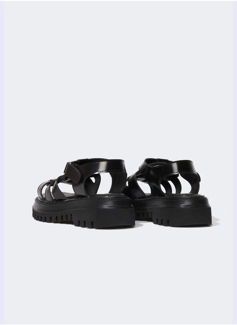 DeFacto Faux Leather Thick Sole Sandals