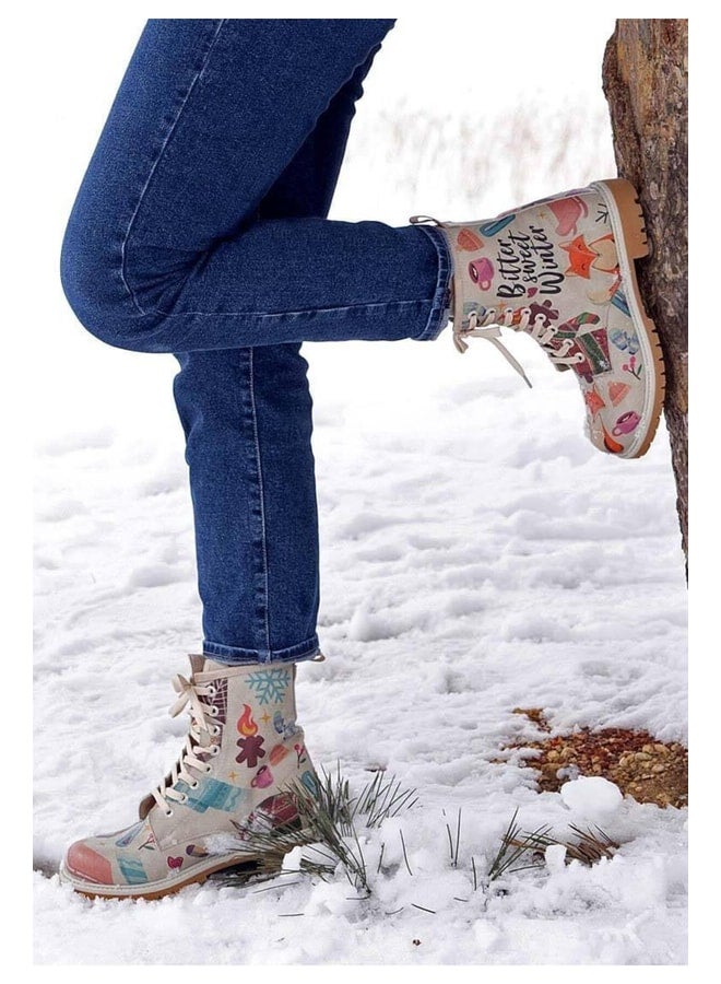 Dogo Women's Vegan Leather Gray Tall Boots - Bitter Sweet Winter Design. - Image 3