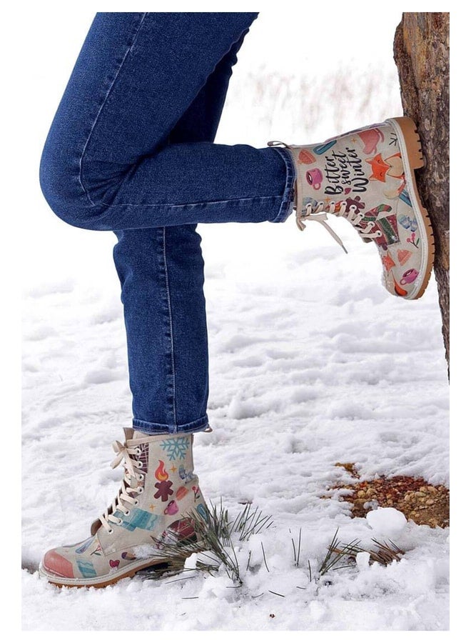 Dogo Women's Vegan Leather Gray Tall Boots - Bitter Sweet Winter Design. - Image 1