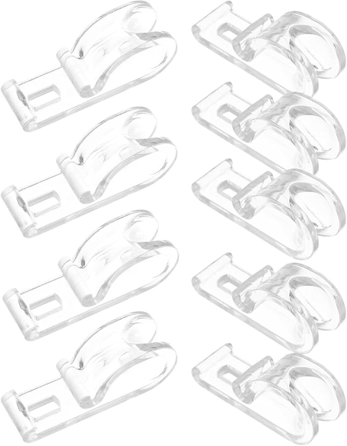 10 قطعة من حامل حبل الستائر على شكل حرف P الشفاف، بديل دليل سلسلة الأمان - Image 2