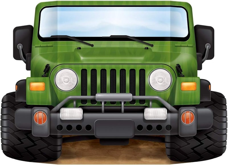 Beistle Jungle Safari Jeep Photo Prop Backdrop for Birthday Party Supplies - Multicolored - Image 5