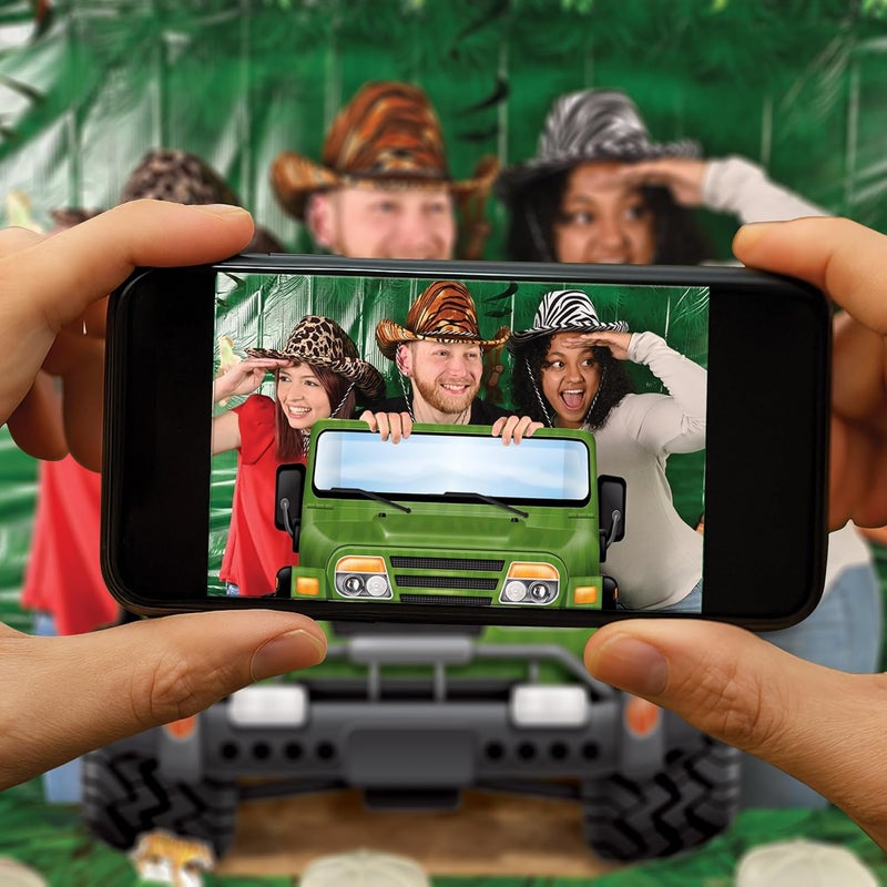 Beistle Jungle Safari Jeep Photo Prop Backdrop for Birthday Party Supplies - Multicolored - Image 3