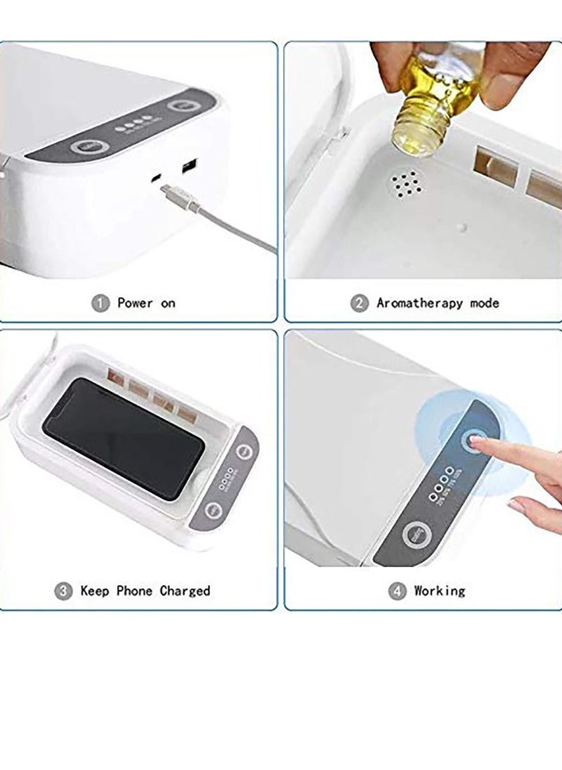 UV Sanitizer Phone Sanitizer, Portable Box with Aromatherapy Function, Multifunctional Ultraviolet Lamp, Disinfector for Mobile Samsung iPhone