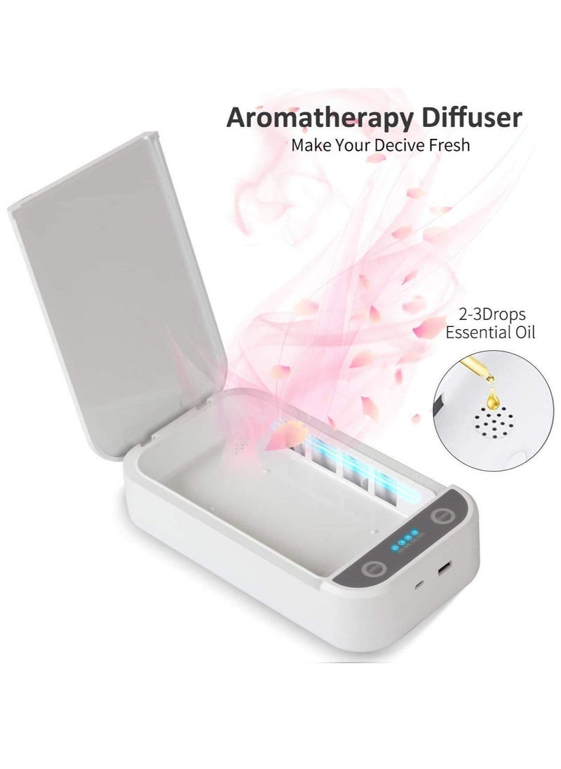 UV Sanitizer Phone Sanitizer, Portable Box with Aromatherapy Function, Multifunctional Ultraviolet Lamp, Disinfector for Mobile Samsung iPhone