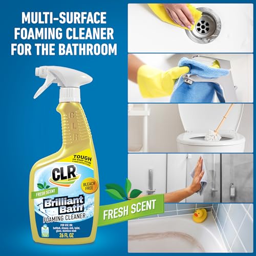 CLR Brilliant Bath Foaming Bathroom Cleaner Spray - Dissolves Calcium, Lime, and Soap Scum - Fresh Scent, 26 Ounce Bottle (Pack of 4) - Image 2