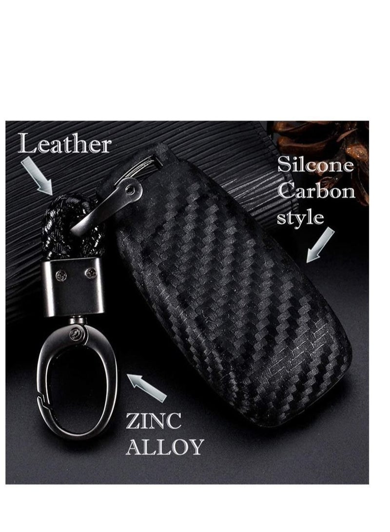 Generic Silicone carbon fiber catchy style smart keyless remote Key Fob case Cover For Mercedes-Benz E-Class S-Class W213 2016 2017 2018 2019 keychain  - Image 4