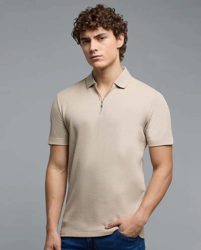 R&B Solid Polo T-Shirt with Short Sleeves