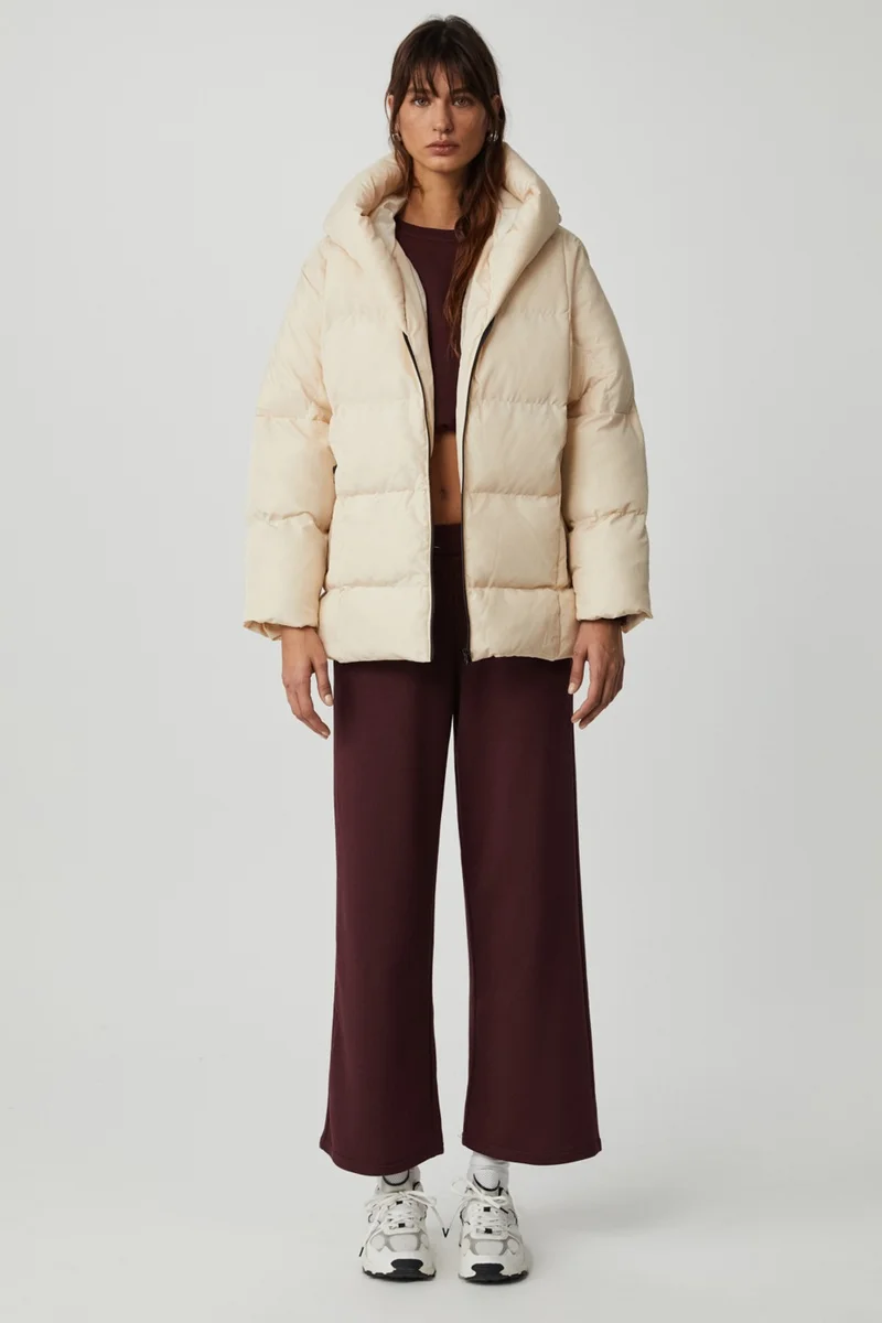 GRIMELANGE Maeghan Women's Hooded Water Repellent Beige Coat