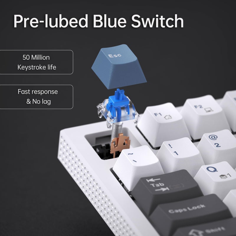 KEMOVE K98SE Mechanical Gaming Keyboard, 98 Keys LED Backlit Programmable Keyboard, 96% Wired Computer Keyboard with Double Sound Dampening Foam, Pre-lubed Blue Switch - Image 3