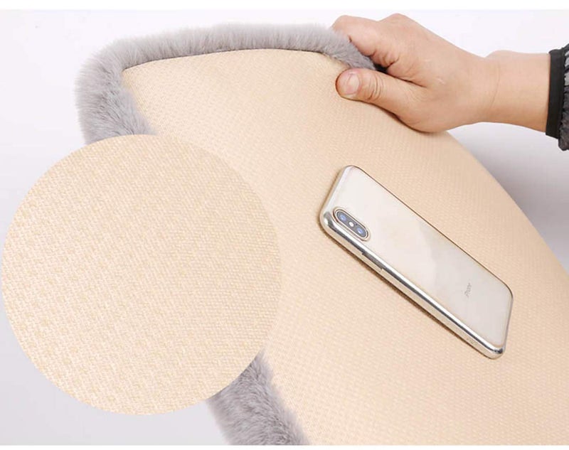 acdiac Winter Soft Warm Faux Rabbit Fur car seat Cushion,Universal fit Plush Front and Back Fuzzy car seat Pads Cushion Cover Protector - 1pcs (Front seat 1pcs,Black) - Image 4