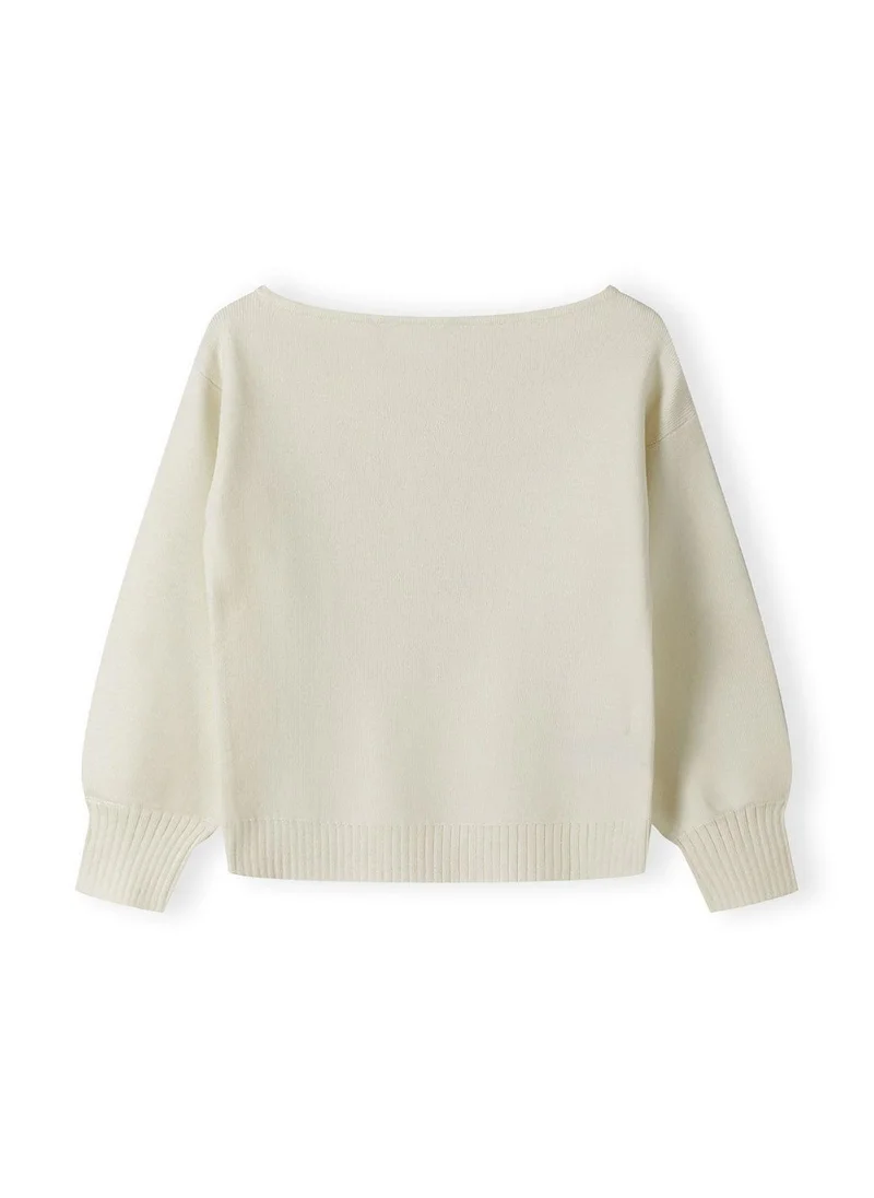 MINOTI Kids Girls Knit Jumper with Boat Neck