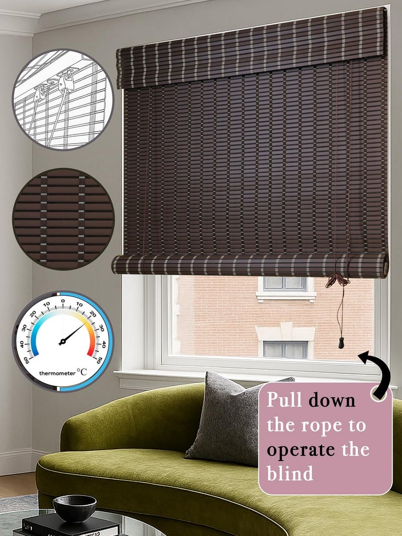 Mr.Chickwala Light Filtering & Cooling PVC Exterior & Interior Window Blind for Balcony and Outdoor Area - Sun Shade, Heat Reducing, Rain Resistant (Choclate) 1 piece (4 Feet Width x 5 Feet Height) - Image 2