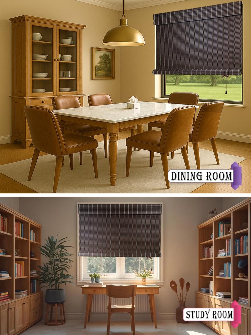 Mr.Chickwala Light Filtering & Cooling PVC Exterior & Interior Window Blind for Balcony and Outdoor Area - Sun Shade, Heat Reducing, Rain Resistant (Choclate) 1 piece (4 Feet Width x 5 Feet Height) - Image 3