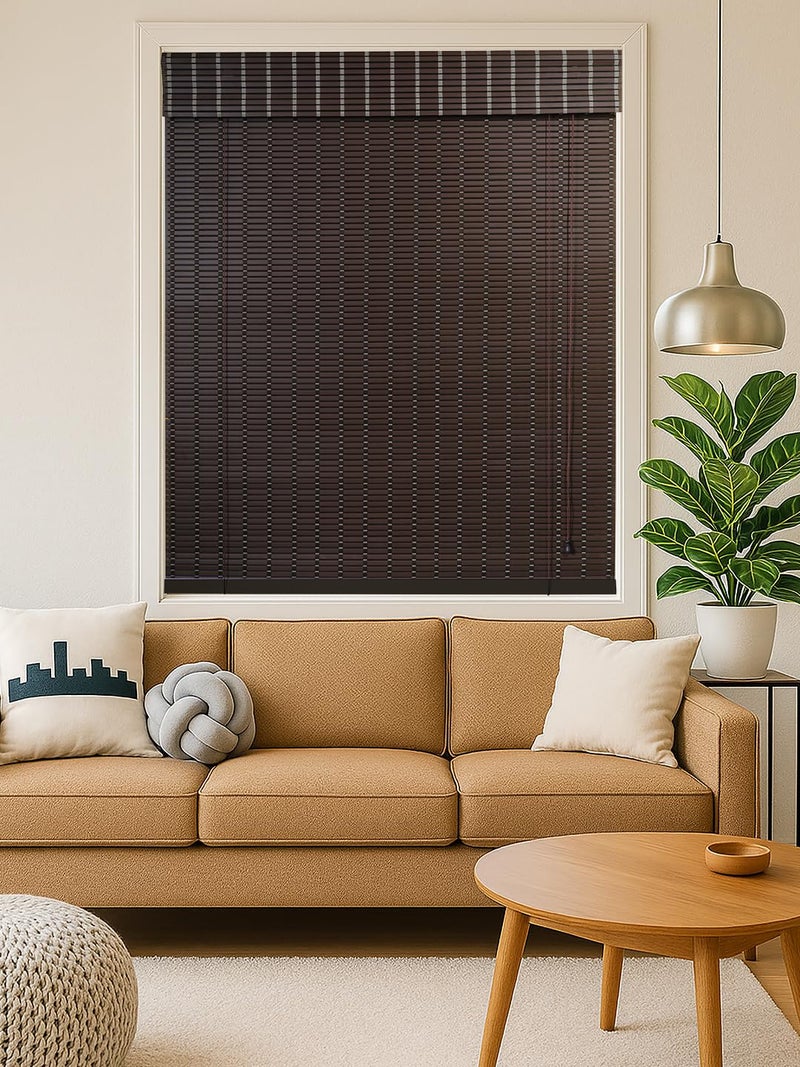 Mr.Chickwala Light Filtering & Cooling PVC Exterior & Interior Window Blind for Balcony and Outdoor Area - Sun Shade, Heat Reducing, Rain Resistant (Choclate) 1 piece (4 Feet Width x 5 Feet Height) - Image 1