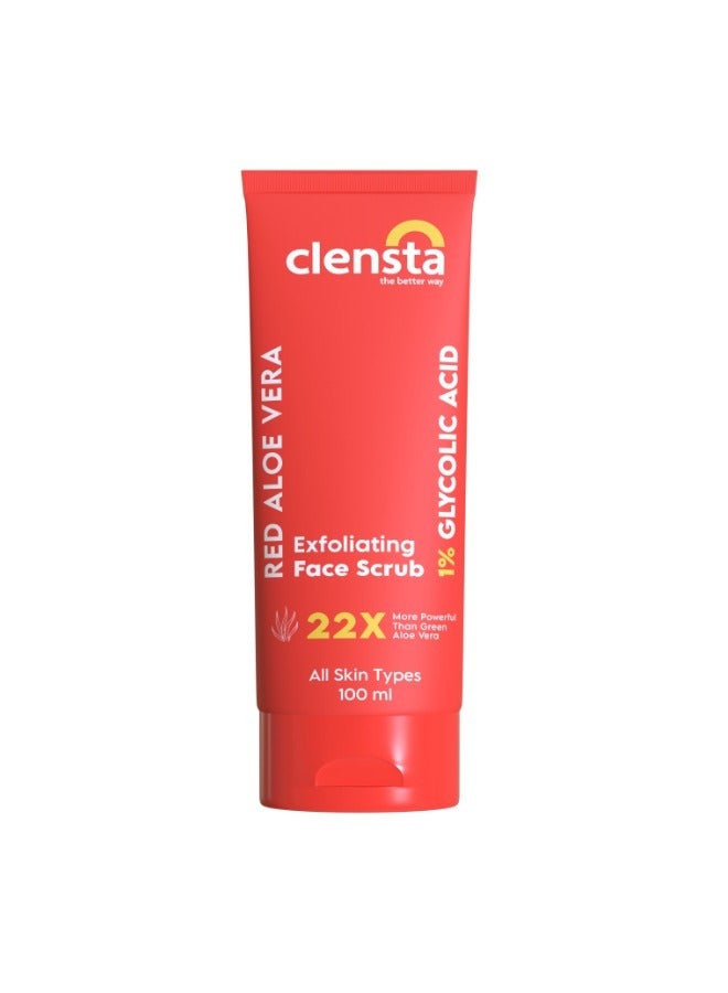 Clensta Red Aloe Vera Exfoliating Face Scrub 100ml - Image 1