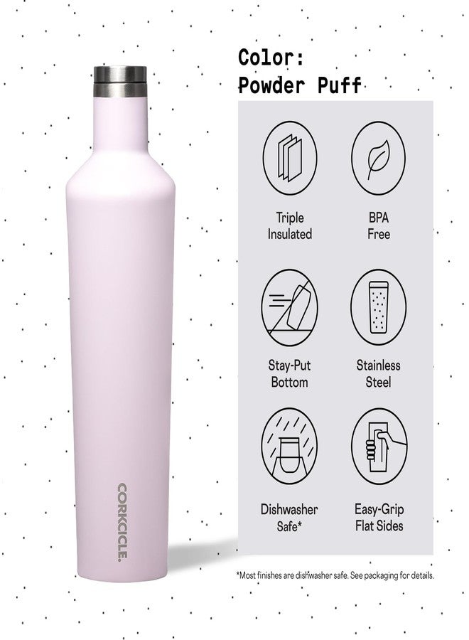 CORKCICLE قنينة كوركسيكل المعزولة، باودر باف، 25 أونصة - زجاجة ماء مناسبة لحامل الأكواب تبقي المشروبات باردة لمدة 25 ساعة، وساخنة لمدة 12 ساعة - Image 4