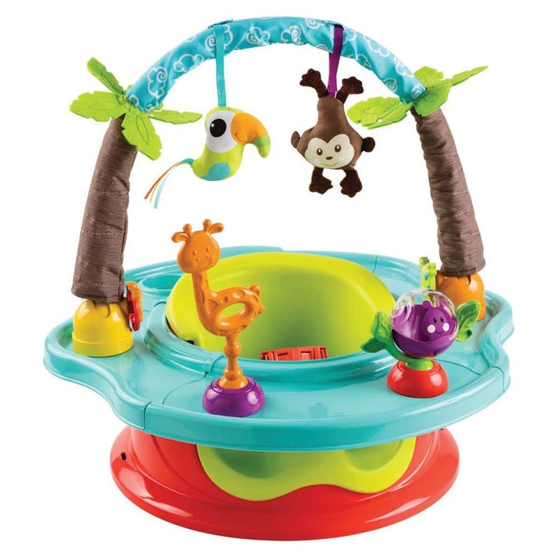 Bright Starts Summer by Bright Starts Deluxe SuperSeat Wild Safari Fun Baby Seat for Sitting Up Playtime and Meals Ages 4 Months to 4 Years 