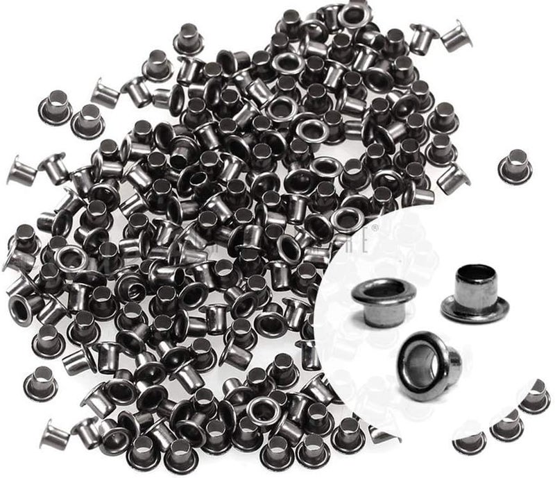 CRAFTMEMORE 2MM Hole 200PCS Tiny Grommets Eyelets Self Backing for Bead Cores, Clothes, Leather, Canvas (Gunmetal) - Image 1