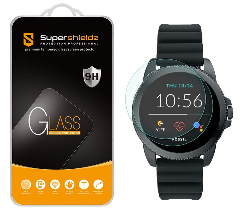 Supershieldz (2 Pack) Supershieldz Designed for Fossil Men's Gen 5E 44mm Smartwatch Tempered Glass Screen Protector, Anti Scratch, Bubble Free - Image 1