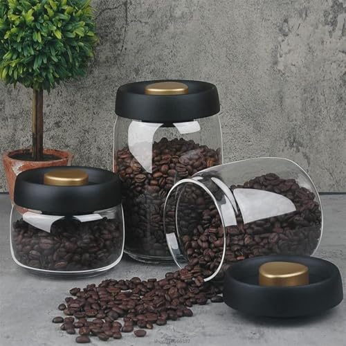WRINGO 650ML Glass Containers Jars with Press-Down Vacuum Lids, Airtight Sealed Clear Canisters Kitchen Food Storage Containers, Borosilicate Jar for Coffee, Spices, Candy, Cookie, Rice, Flour (6 pc) - Image 3