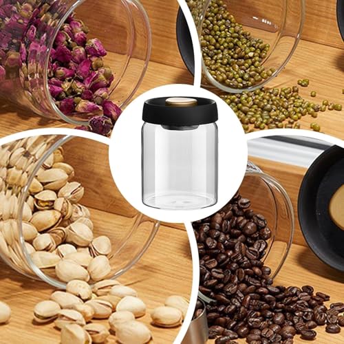 WRINGO 650ML Glass Containers Jars with Press-Down Vacuum Lids, Airtight Sealed Clear Canisters Kitchen Food Storage Containers, Borosilicate Jar for Coffee, Spices, Candy, Cookie, Rice, Flour (6 pc) - Image 5