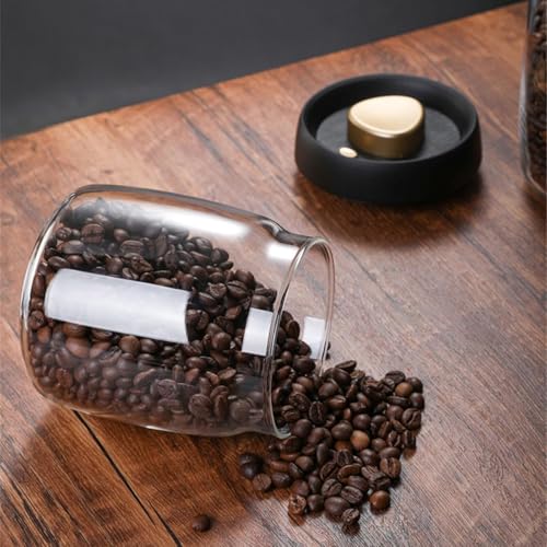 WRINGO 650ML Glass Containers Jars with Press-Down Vacuum Lids, Airtight Sealed Clear Canisters Kitchen Food Storage Containers, Borosilicate Jar for Coffee, Spices, Candy, Cookie, Rice, Flour (6 pc) - Image 2
