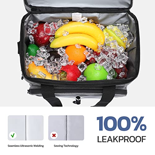 Maelstrom Lunch Box for Men,Insulated Lunch Bag Women/Men,24 Can Leakproof Soft Cooler Bag,Gray - Image 4