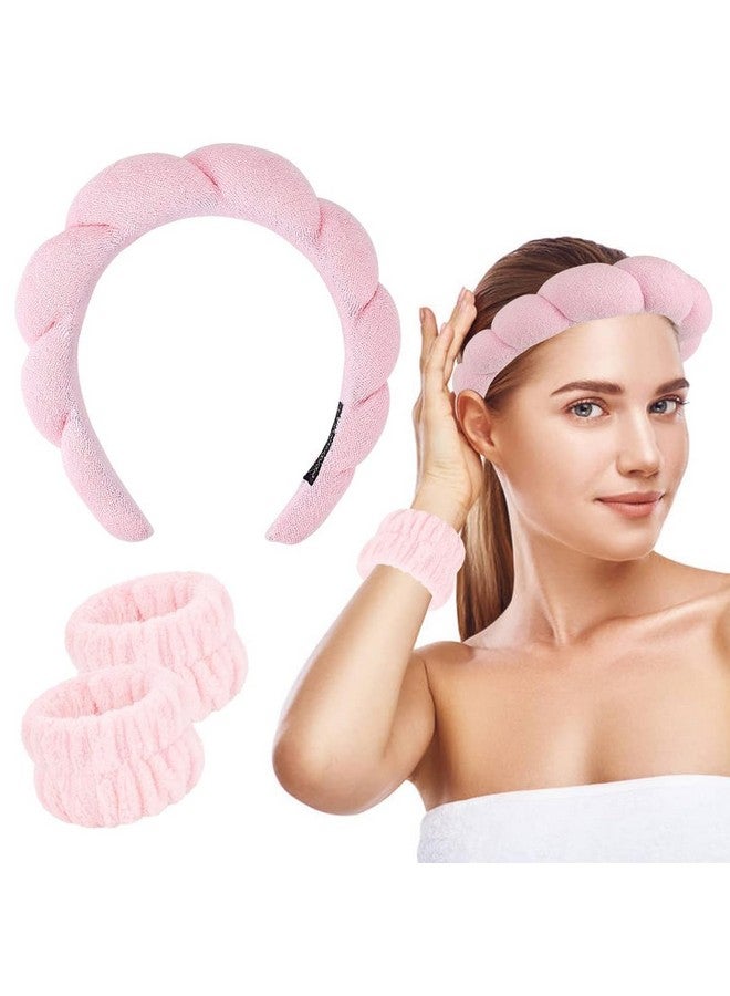 Black Sparrow Spa Headband Wristband for Women Girls Face Washing, Facial Skincare Headband Sunflower Sponge Makeup Hairband Wrist Washband Combo - Image 1