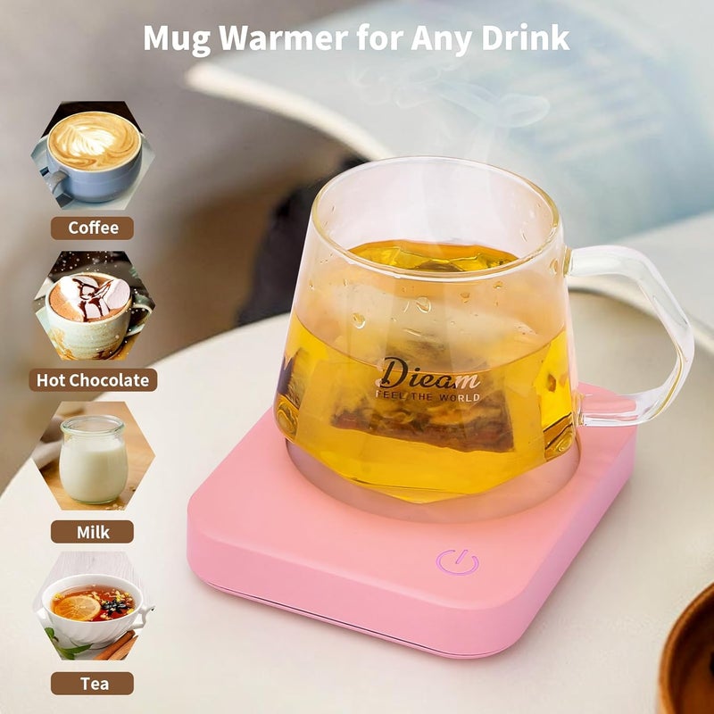 Vobaga Mug Warmer & Coffee Mug Warmer with 4 Hours Auto Shut-Off, Coffee Warmer Plate for Office Home Desk Use with 3 Temperature Settings, Cup Warmer for Cocoa, Tea, Milk, Water, Coffee Gifts(No Cup) - Image 2