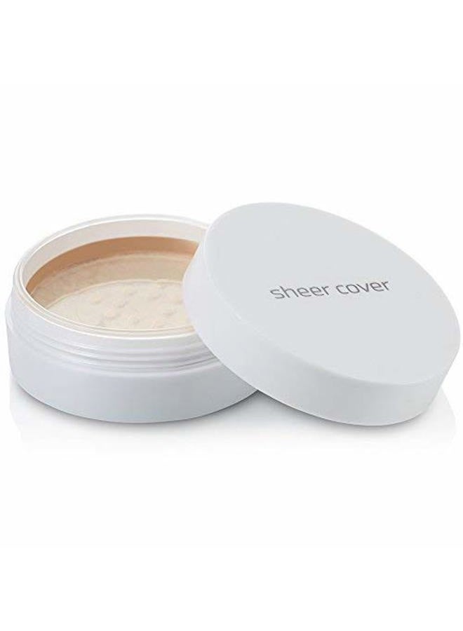 SHEER COVER ظل مثالي - مجموعة مكياج أساس معدني مع فرشاة أساس مجانية - ظل متوسط - مكياج بودرة أساس ومكياج معدني، أفضل أساس تغطية كاملة 4 جرامات - Image 2