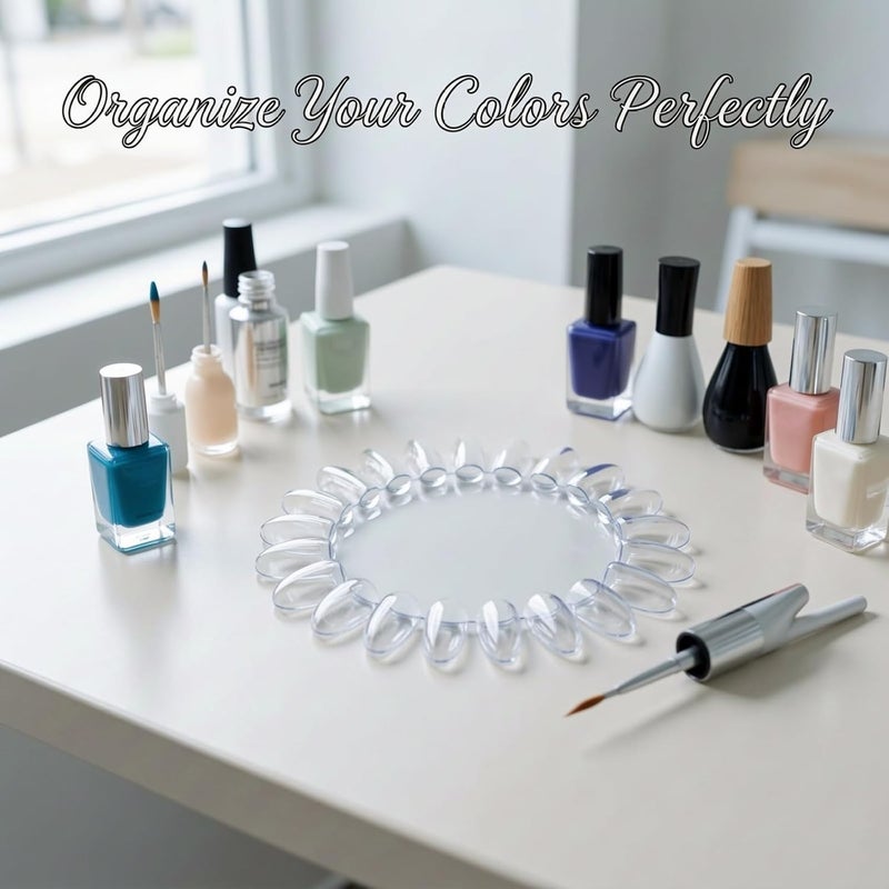 Nail Swatch Display Card, Transparent 20 Tips Oval Design, 5.12 X 4.37 In, Plastic Gel Polish Color Swatch, Space-Saving Nail Art Practice Tool - Image 5