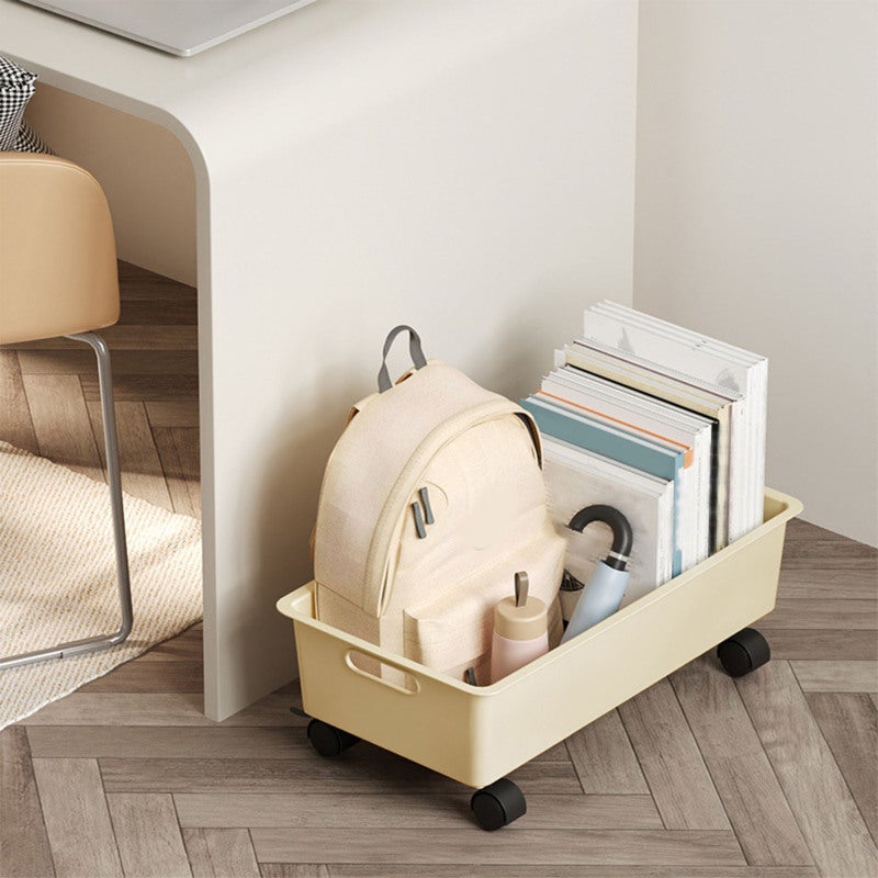 Under Desk Rolling Cart: 3-Tier Strong Plastic Mobile Storage - Handle Design Space Saving Rolling Organizer for Home Office Dorm Kitchen Narrow Spaces - Image 5