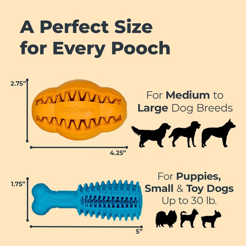 Oxyfresh Dog Dental Chew Toy - Best Dog Teeth Cleaning Toy â€“ A Simple Bite and Brush Toy That Helps Remove Plaque, Cleans Teeth & Freshens Breath Without Brushing - Small - Image 4