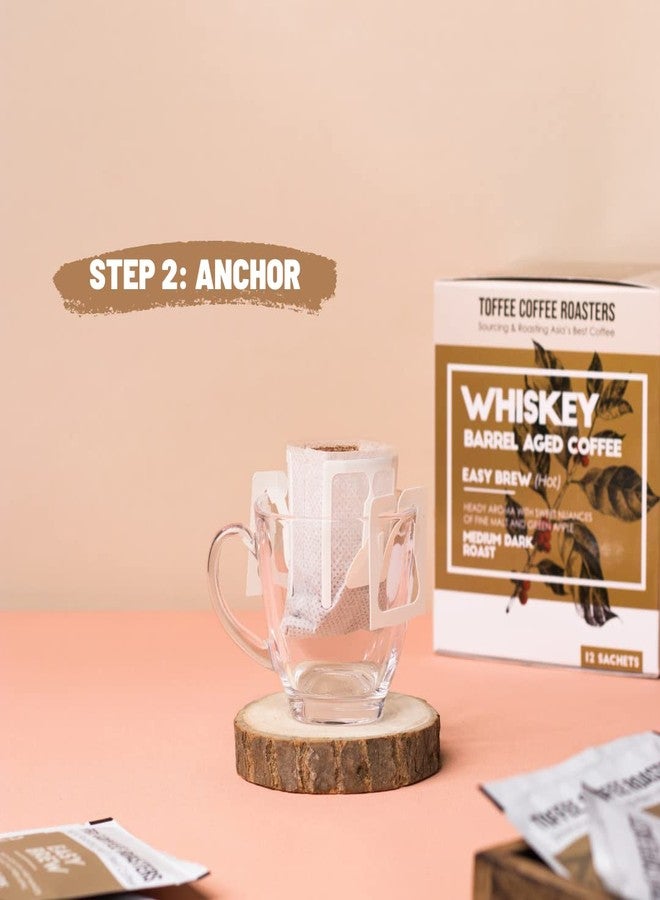 Toffee Coffee Roasters Whisky Barrel-Aged Coffee | Medium Dark Roast | Easy Brew Pour Over Coffee | 12 Sachets (1.2E+2g each) | No Equipment Needed - Image 3