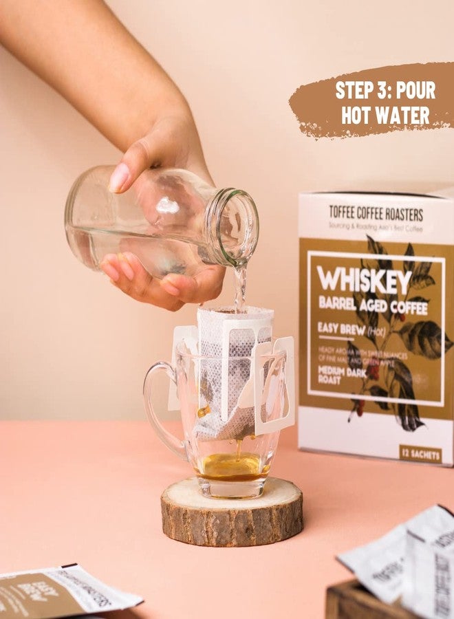 Toffee Coffee Roasters Whisky Barrel-Aged Coffee | Medium Dark Roast | Easy Brew Pour Over Coffee | 12 Sachets (1.2E+2g each) | No Equipment Needed - Image 4