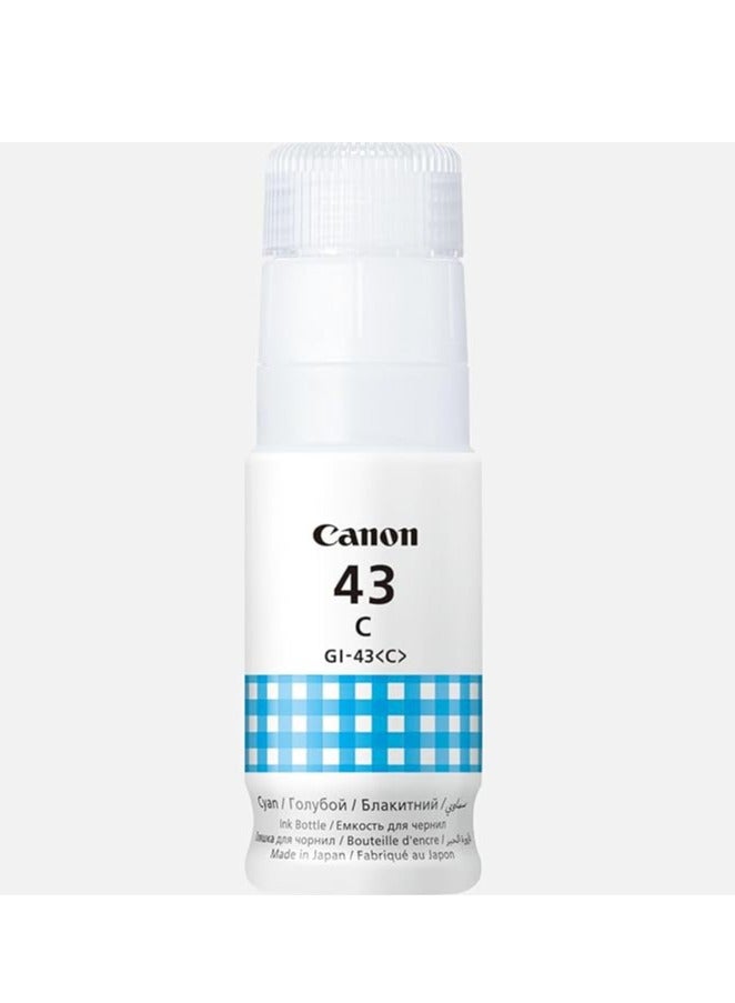 GI-43C, Cyan Ink Bottle, Prints Up to 7,700 Pages, Prints Up to 3,800 Photos, 60 ml - Image 1