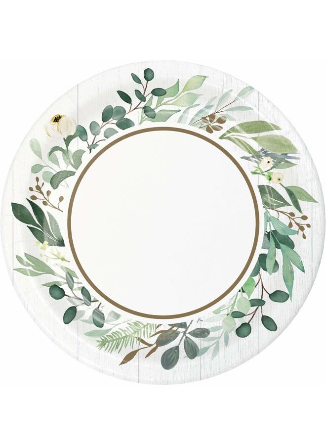 CREATIVE CONVERTING Eucalyptus Dessert Plates, 7", Multi-color - Image 1