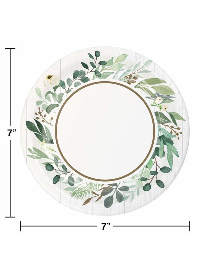 CREATIVE CONVERTING Eucalyptus Dessert Plates, 7", Multi-color - Image 2