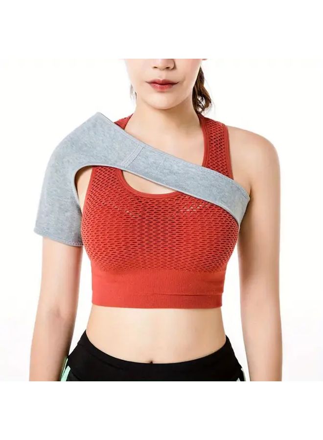 Gray Adjustable Shoulder Guard for Men and Women Compression Support for Left and Right Shoulders Prevents Dislocation Fitness Accessory for Weightlifting Gym Training Hand Wash Only - Image 2