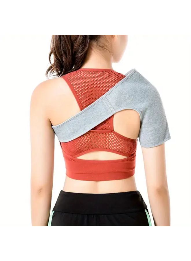 Gray Adjustable Shoulder Guard for Men and Women Compression Support for Left and Right Shoulders Prevents Dislocation Fitness Accessory for Weightlifting Gym Training Hand Wash Only - Image 4