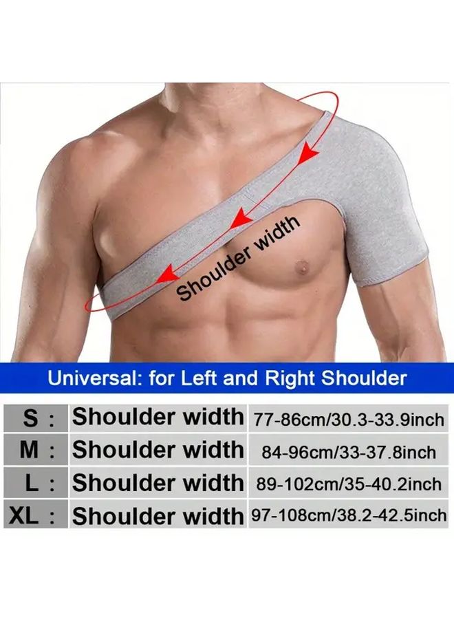 Gray Adjustable Shoulder Guard for Men and Women Compression Support for Left and Right Shoulders Prevents Dislocation Fitness Accessory for Weightlifting Gym Training Hand Wash Only - Image 3