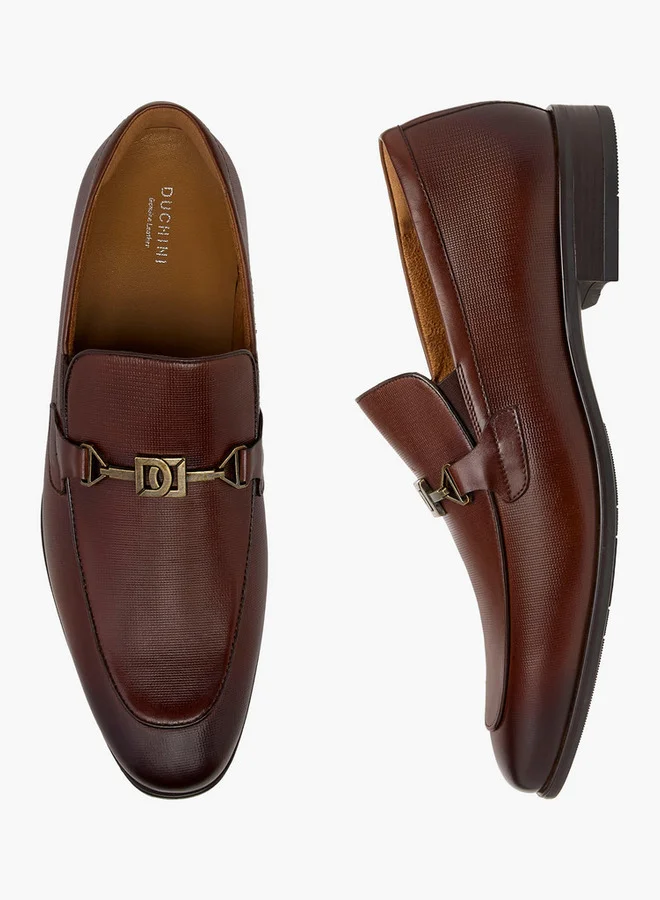 دوتشيني Men's Metal Accent Slip-On Loafers