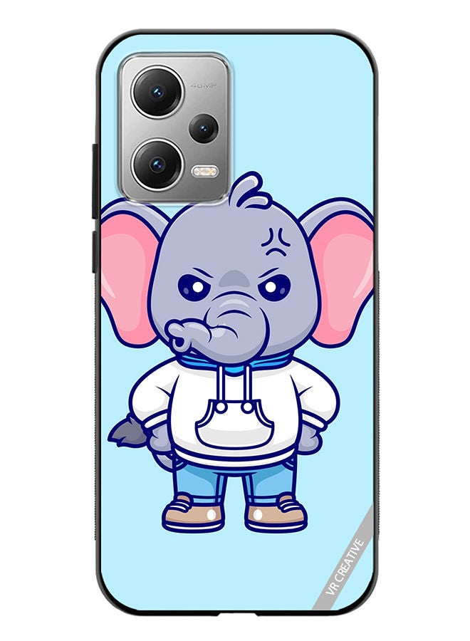 VR CREATIVE Protective Case Cover For Xiaomi Redmi Note 12 Cute Angry Elephant Wearing Hoodie Design Multicolour - Image 1