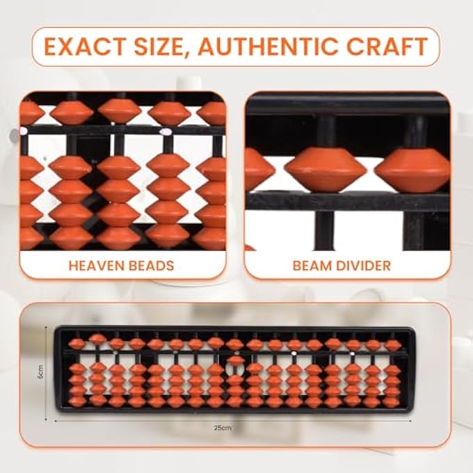 FUSINE EDUCATIONAL ABACUS 17 ROD BROWN COLOR ABACUS TOOL FOR KIDS TO ENHANCE THEIR COUNTING SKILLS AND MATHEMATICS MULTICOLOR - Image 3