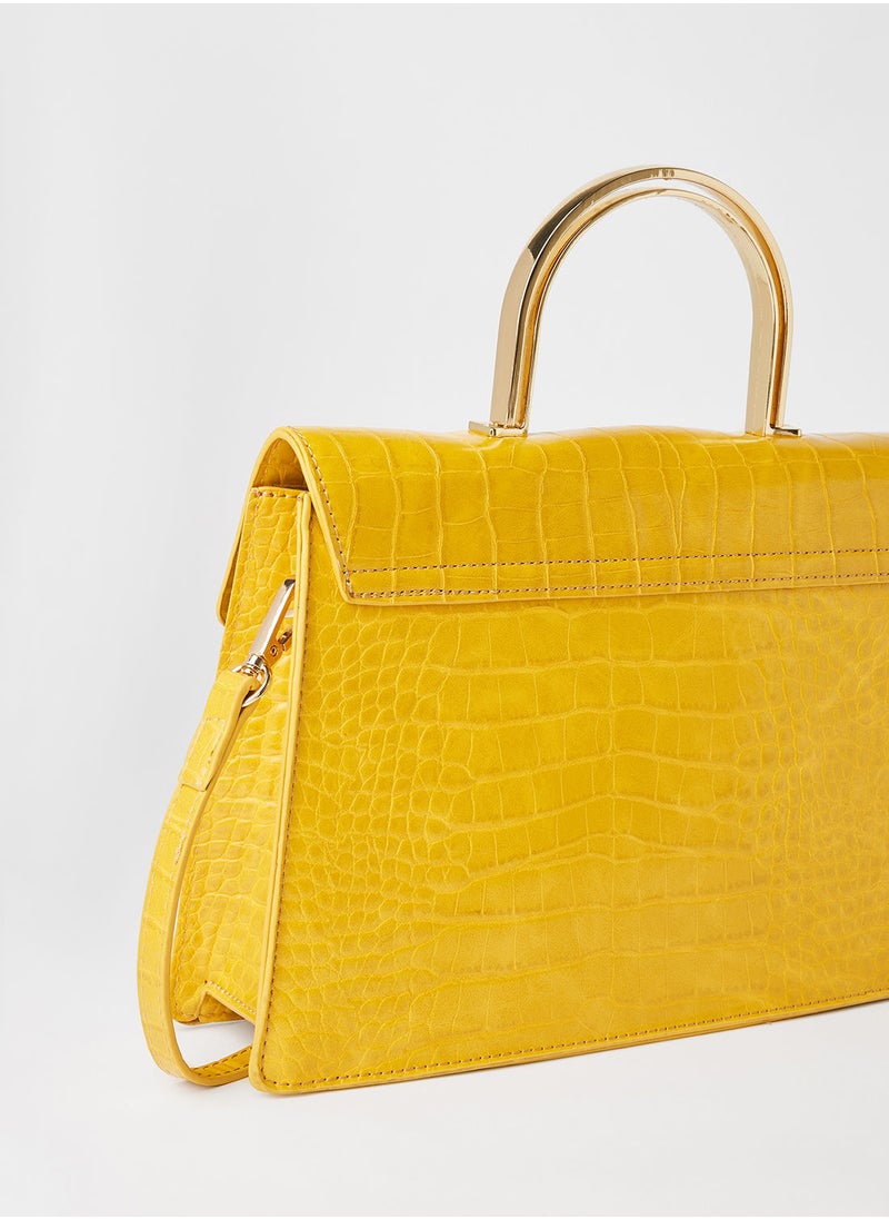 Jove - Women's Textured Detail Flap Closure Satchel - Image 1