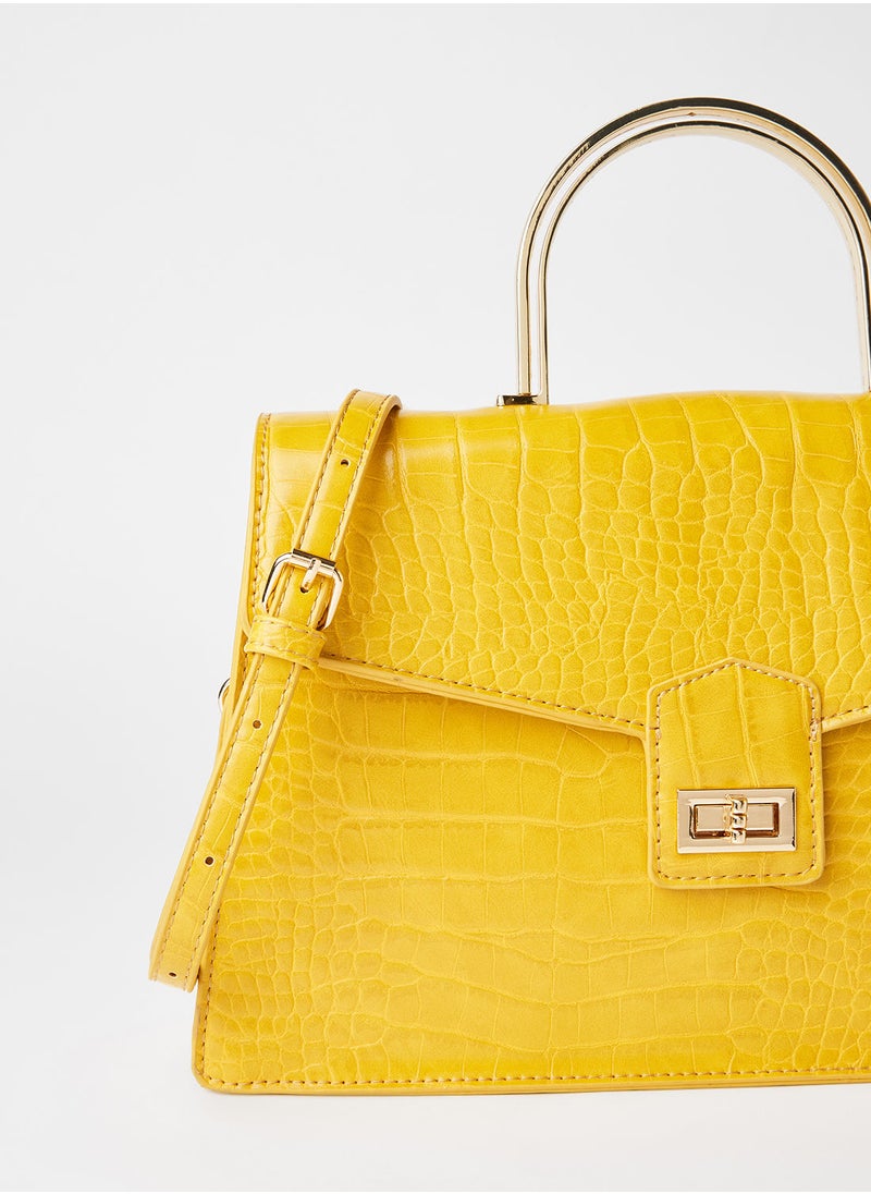 Jove - Women's Textured Detail Flap Closure Satchel - Image 1
