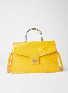 Women's Textured Detail Flap Closure Satchel