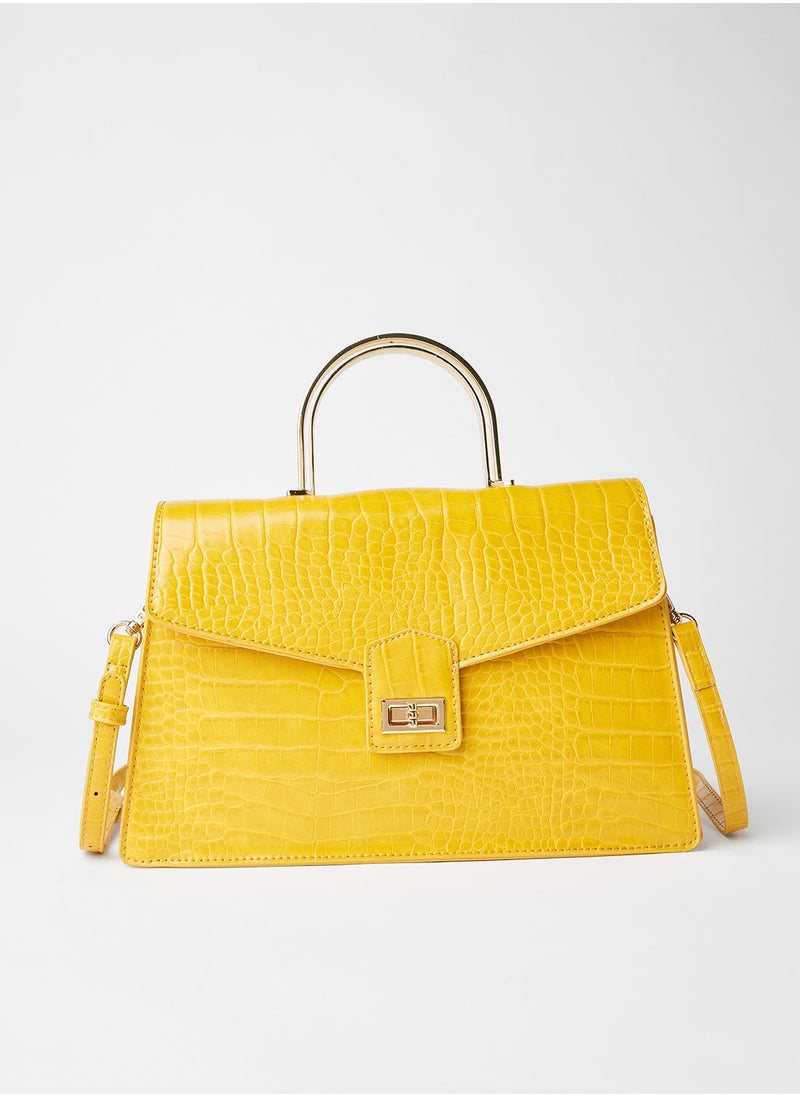 Jove - Women's Textured Detail Flap Closure Satchel - Image 1